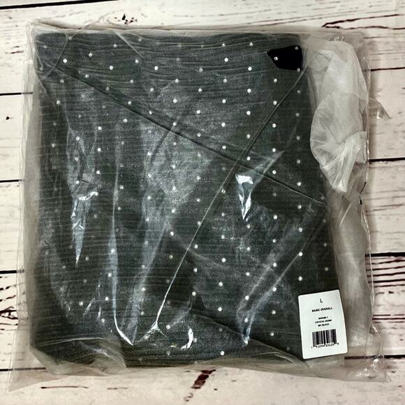 NWT WeWoreWhat Denim Rhinestone Crystals Black Overalls Jumpsuit Large Cotton - Picture 9 of 10